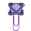 Regalo creativo y elegante de papelería para estudiantes DIY, clips para papel de metal serie planeta de dibujos animados, marcapáginas, clips para papel en forma de U