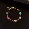 Collar con Colgante de Flor de Zircón de Colores y Esmalte, Cadena para Suéter Estilo Casual de Lujo Ligero Francés, Accesorio de Cuello Versátil de Moda, Diseño de Nicho