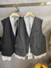 Chaleco de traje de encaje sin mangas con cuello en V estilo coreano para mujer, estilo europeo, primavera 2025