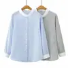 Especial 100kg Novo Estilo Outono para Meninas Plus Size: Camisa de Manga Longa com Gola Alta e Color Block Fresca e Simples, Blusa Plus Size 0804