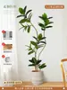 Higuera Bengalí Simulada Planta en Maceta de Piso para Sala de Estar Decoración junto al Sofá, Planta Artificial de Alta Gama, Planta Verde Grande