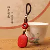 Colgante Llavero de Coche Rojo Cinabrio Marca Ping an Wu Shi para Hombres y Mujeres para Proteger su Año Zodiacal Colgante Tendencia Nacional Estilo Antiguo Colgante