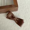 Pinza para el cabello de PU con textura de color curry suave con lazo, clip de pico de pato, medio clip, clip trasero, clip de borde, temperamento, clip superior, accesorios para el cabello