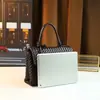 Bolso Tejido Hecho a Mano de Diseño de Nicho para Mujer, Maletín Sencillo y Elegante para el Trabajo, Bolso de Mano Versátil Casual, Bolso Cuadrado Pequeño