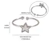 Anillos de Acero Inoxidable con Estrella y Luna de Venta Caliente Transfronteriza Europea y Americana para Mujer, Versátiles para el Uso Diario, Anillos Abiertos Simples y de Moda, Joyería