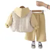 Conjunto de invierno con forro polar para niña 2026 nuevo elegante chaleco grueso de invierno para niños conjunto de tres piezas para bebé niña