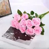 Rosa de Seda Simulada Sencilla Adornos Decoración para el Hogar Boda Decoración de Boda Flor Simulada Cabeza de Rosa Flores Falsas