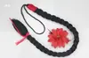 Danza Cuadrada, Danza Yangko, Trenzas de Flores Rojas, Actuación de Danza, Cabello Trenzado, Accesorios, Tocados, Trenzas Largas de Flores Rojas