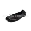 Zapatos de piel de oveja de punta cuadrada de corte bajo para mujer, zapatos de tacón bajo para mujer, nuevos arrivals de otoño e invierno, lazo, piel auténtica, rojos, dorados, zapatos de vestir pequeños para mujer