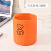 Urso desktop lixeira pode alta aparência casa novo tamanho pequeno push-down mesa com tampa escritório mini bonito