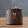 Cenicero de arcilla púrpura con tapa, a prueba de viento, estilo retro, para uso doméstico, decoración de sala de estar, evita la dispersión de cenizas, tamaño grande, multifuncional