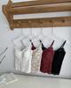 Chaleco de Otoño Terciopelo Exquisito Encaje Tirantes Sexy Sexy Espalda Grande Sin Espalda Patrón Floral Chaleco Interior Básico 6100
