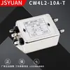 Filtro de Alimentación AC Monofásico CW4L2 10A 250V Pin de Soldadura Etapa Única/Doble Bloque de Terminales Anti-montaje en Riel