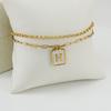 Pulseras con Alfabeto de 26 Letras Europeas y Americanas Transfronterizas para Mujer, Doble Capa, Joyería de Acero de Titanio con Clip de Papel de Moda, Al por Mayor en Stock