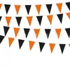 Nova bandeira triangular simples xadrez de ganso bobo com tema de Ação de Graças, Natal e Halloween decoração de festa