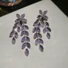Aretes de Borla de Espiga de Trigo Flor de Aguja Plateada, Modernos, Sencillos, Estilo Fresco, Aretes Elegantes, Lujo Ligero, Venta al por Mayor de Aretes de Gama Alta