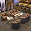 Conjunto de Mesa e Cadeiras para Recepção e Negociação de Escritório, Sofá Simples de Recepção de Escritório Estilo Europeu, Uma Mesa e Quatro Cadeiras