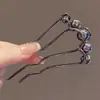 Peine de perlas de cuatro dientes peine placa artefacto para el cabello cabeza de bola tocado pasador en forma de U pasador de pelo venta al por mayor transfronteriza