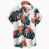 Nova Camisa Havaiana Masculina Amazon Europeia e Americana Transfronteiriça Estampada em 3D Casual de Manga Curta Top Masculino