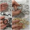 Bolsa aleación 8 palabras anillo de resorte colgante bola de piel anillo de apertura llavero accesorios de joyería en stock mayoreo