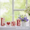 Día de San Valentín Bloque de Madera Corazón Corazón de Amor Letrero de Madera Decoración de Escritorio Carta de Amor Letrero de Mesa