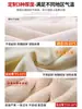 Calça feminina de fleece off-white para outono e inverno, cintura alta, fluida, solta, casual, calça de perna larga em tricô de lã de cordeiro macia e aconchegante