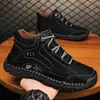 Otoño e invierno 2024 comercio exterior transfronterizo talla grande de caña alta de algodón para hombre suelas cosidas a mano zapatos cálidos de ocio para exteriores