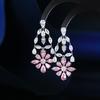 Brincos Longos em Forma de Flor Brincos Femininos 2022 Novo S925 Agulha de Prata Luz Luxo Elegante High-end Sense