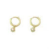 Brincos Pequenos de Bola com Zircônia Brilhante, Banhados a Ouro 18K em Prata de Lei S925, Elegantes e Simples, Versáteis para o Dia a Dia, Brincos de Nicho