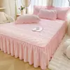 Faldón de cama acolchado Clase A, una sola pieza, nuevo modelo 2025, apto para todas las estaciones, cubre cama a prueba de polvo, estilo faldón de cama, sábana de cama engrosada