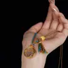 Colar Zen Estilo Chinês com Pingente Tibetano Retrô, Cordão Trançado, Thangka Zaki Lam, Cordão Simples, Corrente para Suéter Feminino