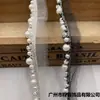 Malla Negra y Blanca de Puntos Bordado a Mano Perlas Diamante Encaje de un Solo Lado Accesorios para Bordes de Ropa Puños Accesorios