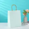 Bolsa de Mano de Papel Kraft Colorida de Mancha Bolsa de Regalo de Color Puro Bolsa de Compras para Ropa Bolsa de Papel para Empaque de Horneado con Logo Impreso