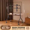 Soporte Móvil de Piso para TV con Ruedas de Acero Inoxidable y Estante de Almacenamiento para TVs de 55/65/ 75 Pulgadas