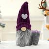 Nuevo adorno navideño transfronterizo: gorro de punto morado, muñeco enano anciano sin rostro, adornos decorativos para fiestas.