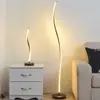 Luminária de Piso para Sala de Estar Moderna Simples, LED Artístico, Sem Luz Principal, Linhas Criativas, Luminária de Mesa Espiral Vertical Minimalista de Luxo