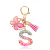 Moda Novo Rosa Cola Pingando Letra Chaveiro Lantejoulas Borboleta Franja Pingente Acessórios Bolsa Pendurar Enfeites Atacado
