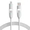 Cabo de Carregamento Rápido 4 em 1 de Silicone Líquido 100W Cor Sólida Cabo USB Múltiplo