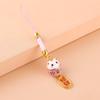Pingente de Gato da Sorte de Cerâmica para Celular DIY Corrente para Celular Pingente Atrai-Riqueza Gato da Sorte Criativo Traz- Bênçãos Pingente de Bolsa para Celular Pen Drive
