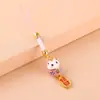 Colgante de cerámica para teléfono móvil de gato de la suerte, caricatura linda, suerte, suerte, buen significado, todo adecuado, colgante de bolsa, regalo