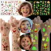 Pegatinas de Tatuaje Navideñas Luminosas Nuevas Transfronterizas para Niños Dibujos Animados Creativas Fiesta Festiva Pegatinas de Tatuaje Luminosas Temporales