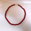 Collar de cuentas de vidrio redondas simples con temperamento, estilo Hong Kong, cadena de clavícula de alto sentido, nueva joyería retro china al por mayor