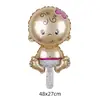 Globo de Película de Aluminio Mini Biberón tamaño pequeño Niño Niña Pie Bebé Luna Llena Un Año Bautizo Fiesta Decoración Globo