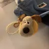 Bolsa de moedas de pelúcia fofa de cachorrinho feminina mini bolsa pequena para fone de ouvido bolsa de armazenamento chaveiro de desenho animado bolsa escolar de estudante pingente