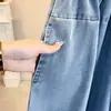Toma real de pantalones de mezclilla con cordón de retazos a cuadros artísticos estilo japonés para tallas grandes para mujer, primavera, corte holgado, adelgazantes, con caída, pierna ancha, tipo falda-pantalón