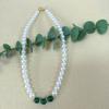 Collar corto de perlas de cristal Shijia con incrustaciones de ágata verde transfronterizas europeas y americanas, cadena de clavícula sencilla para mujer