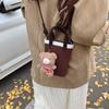 Bolsa feminina de ombro único com estampa de leopardo, bolsa transversal para celular, nova bolsa de mão com design de nicho fosco retrô de outono e inverno