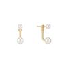 Pendientes de Perla Gota con Pasadores Chapados en Plata 925, Pendientes de Perla Sintética para Mujer, Uso Bidireccional, Pequeños y Modernos, Estilo Minimalista