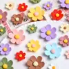 Parches de Flor de Seis Pétalos de Simulación Coloridos Accesorios de Resina para Funda de Teléfono Hecha a Mano DIY Materiales para Pinza de Pelo con Pegamento de Crema