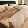 Conjunto de Cama de Gaze de Algodão Puro Três Camadas Classe A, Roupa de Cama Simples de Cor Sólida 100% Algodão, Lençol e Capa de Edredom, Conjunto de Três Peças para Dormitório